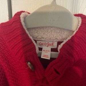 Cat & Jack Vibrant Red Knit Cardigan